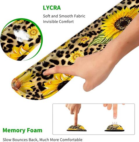 Keyboard Wrist Rests and Gel Mouse Pad with Wrist Support Set + Cup Coaster, Wrist Support for Keyboard and Mouse w/Vivid Designs, Wrist Support for Keyboard Office Home School - Sunflower Leopard in Saudi Arabia