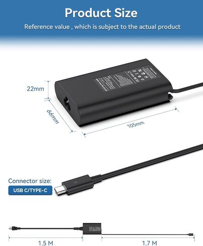 Syfrufo 65W USB-C Laptop Charger for Dell Inspiron 14/16 2-in-1 Series in Kuwait