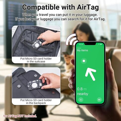 Kiorafoto Cable Case + MicroSD Card Holder Kit: High-Speed SD Card Reader Case, Multi-Use Micro SD Card Holder for AirTag with USB-C Cable,Type-C to Light & Type-A Adapter, Eject Pin in Saudi Arabia