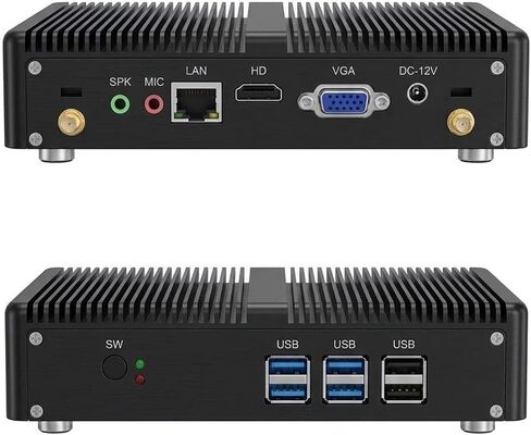 M3 Fanless Mini PC, Intel Core i3-6006U, 16GB DDR4 512GB mSATA SSD, HDMI VGA Dual Display, Gigabit Ethernet, WiFi, 6 USB Ports, Windows 10, VESA Mount in Kuwait
