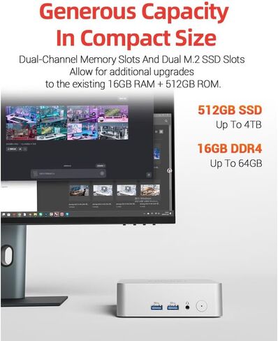 FIREBAT R2 Mini PC(High-Performance Solution) with AMD Ryzen5 3500U (Beats 4300U/N150/3300U) 4C/8T, 16GB DDR4 RAM 512GB SSD, WiFi5 BT4.2, Dual HDMI2.0, Portable Desktop Computer in Saudi Arabia