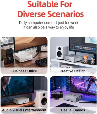 FIREBAT R2 Mini PC(High-Performance Solution) with AMD Ryzen5 3500U (Beats 4300U/N150/3300U) 4C/8T, 16GB DDR4 RAM 512GB SSD, WiFi5 BT4.2, Dual HDMI2.0, Portable Desktop Computer in Saudi Arabia