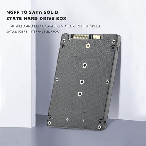M.2 NGFF (SATA) SSD إلى حاوية SATA بسمك 8 مم مقاس 2.5 بوصة، أسود، 141958 in Kuwait