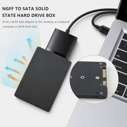 M.2 NGFF (SATA) SSD إلى حاوية SATA بسمك 8 مم مقاس 2.5 بوصة، أسود، 141958 in Kuwait
