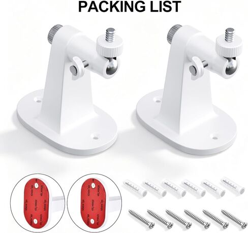 2 Pack Camera Wall Mount for Ring Stick Up Cam/Ring Outdoor Cam Plus, 360° Adjustable No Drilling 1/4" Thread Mounting Bracket for Ring Outdoor Cam Battery/Plug-in(2nd Gen), for Indoor/Outdoor in Saudi Arabia