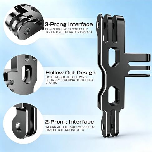Aluminum Horizontal Vertical Dual Camera Mount for GoPro Hero 13/12/11/10/9 in Saudi Arabia