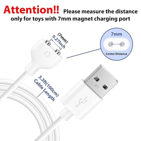 Vanjua 7mm Magnetic USB Cable DC Charger with 2 Pins Replacement Charging Cord for Massagers Toys Electric Toothbrush in Saudi Arabia