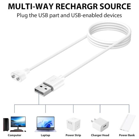 Vanjua 7mm Magnetic USB Cable DC Charger with 2 Pins Replacement Charging Cord for Massagers Toys Electric Toothbrush in Saudi Arabia