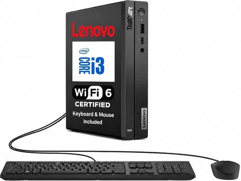 Lenovo ThinkCentre Neo 50q Gen4 Mini PC | Intel 12th Gen CPU (6Cores, Up to 4.4GHz) | 32GB RAM, 1TB SSD | Windows 11,WiFi 6, RJ45, UHD Graphics, Dual 4K Display Support in Saudi Arabia