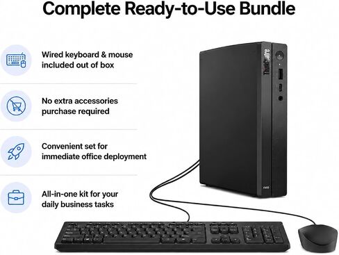 Lenovo ThinkCentre Neo 50q Gen4 Mini PC | Intel 12th Gen CPU (6Cores, Up to 4.4GHz) | 32GB RAM, 2TB SSD | Windows 11,WiFi 6, RJ45, UHD Graphics, Dual 4K Display Support in Saudi Arabia