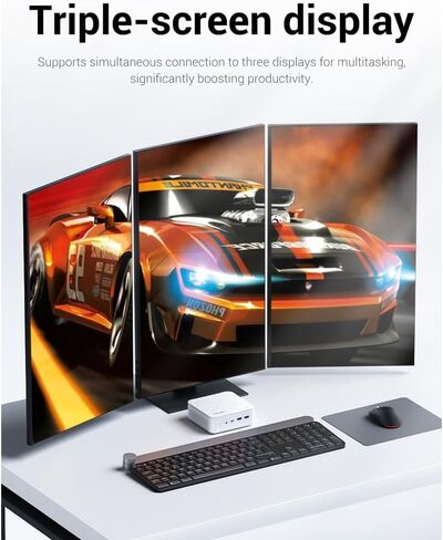 FIREBAT AM02 Mini PC with AMD Ryzen7 H255(Upgraded 8745HS) 8C/16T(Up to 54W), DDR5 16GB RAM (Upgradable) 512GB SSD, WiFi6 BT5.2, Dual 1G LAN, Triple 4K Display, Windows11 Portable Desktop Computer in Saudi Arabia