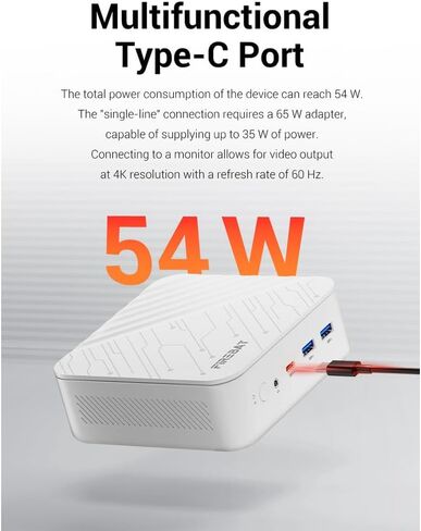 FIREBAT AM02 Mini PC with AMD Ryzen7 H255(Upgraded 8745HS) 8C/16T(Up to 54W), DDR5 16GB RAM (Upgradable) 512GB SSD, WiFi6 BT5.2, Dual 1G LAN, Triple 4K Display, Windows11 Portable Desktop Computer in Saudi Arabia