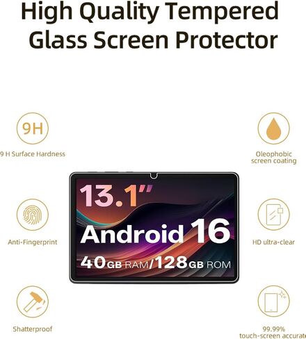 Screen Protector for FIRYMID 1315/V13, HD Tempered Glass, Anti-Scratch, Touch Sensitive, Anti-Fingerprint, Bubble-Free, Case Friendly,1 pack. in Saudi Arabia