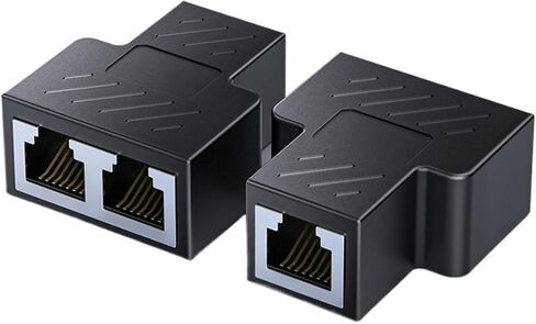 2 PCS RJ45 Splitter 1 to Ethernet Adapter Extender in Saudi Arabia
