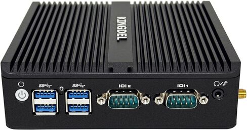 KINGDEL Fanless Industrial Computer, Mini PC N100/N150 up to 3.60GHz, 16GB DDR4 RAM 1TB NVMe SSD, 2xLAN, 2xCOM RS232, HD+VGA Dual Display 4K: 4096x2160, 4xUSB3.0, Full Metal Case in Kuwait