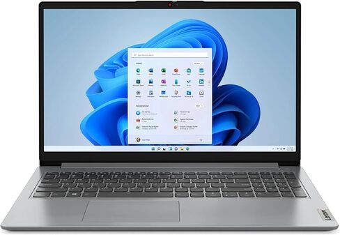 Lenovo Ideapad 1 15.6" HD Student Laptop, Intel Celeron N4500, 1.1GHz, 4GB DDR4 Memory, 128GB eMMC, Windows 11 Home in S Mode, Cloud Grey, 82LX00DGUS (Renewed) in Kuwait