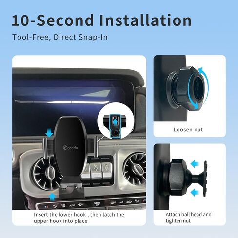 Car Phone Holder for Mercedes Benz G-Class 2019-2024 G Wagon G550 G500 AMG G63 G55 W463, Right Air Vent Phone Mount, Does Not Block Air Vent or Buttons, Stable Clamp Design, Mercedes Benz Accessories in Kuwait