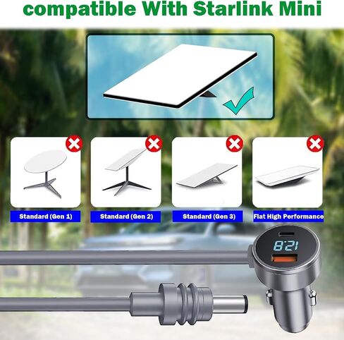 Starlink Mini 12V DC Power Cable,10Ft Car Charger Cigarette Lighter Adapter in Kuwait