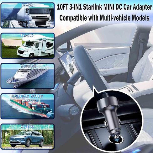 Starlink Mini 12V DC Power Cable,10Ft Car Charger Cigarette Lighter Adapter in Kuwait