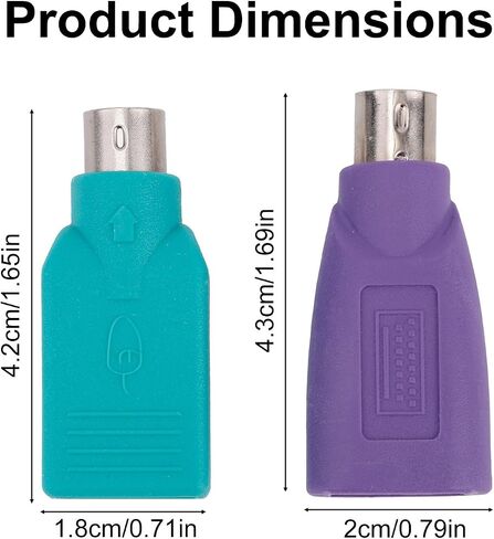 4pcs PS/2 to USB A Adapters, PS/2 to USB A Converter (2 Colors) in Saudi Arabia