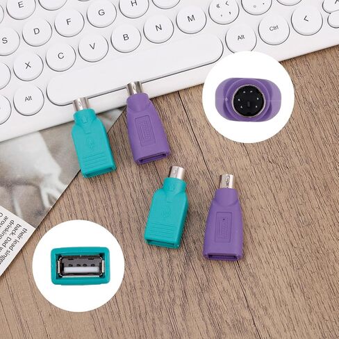 4pcs PS/2 to USB A Adapters, PS/2 to USB A Converter (2 Colors) in Saudi Arabia