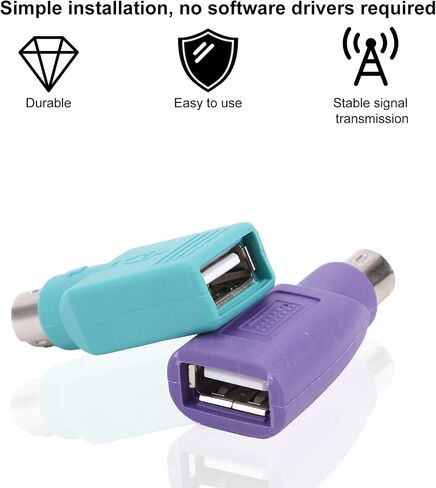4pcs PS/2 to USB A Adapters, PS/2 to USB A Converter (2 Colors) in Saudi Arabia