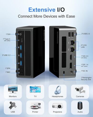 BASOARO AI Mini PC AMD Ryzen 7 7840HS (up to 5.1GHz) 16GB RAM 256GB SSD in Kuwait