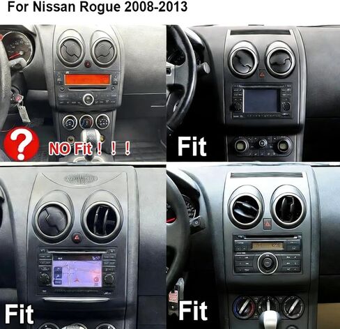 Car Stereo Radio for Nissan Rogue 2008-2013, GPS Navi Head Unit 2 Din Radio for Carplay Android Auto 10.1inch Bluetooth DAB+ WiFi SWC DVR Split Screen Backup Camera 4+64G in Saudi Arabia