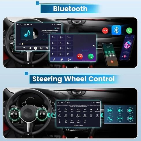 Car Stereo Radio for Nissan Rogue 2008-2013, GPS Navi Head Unit 2 Din Radio for Carplay Android Auto 10.1inch Bluetooth DAB+ WiFi SWC DVR Split Screen Backup Camera 4+64G in Saudi Arabia