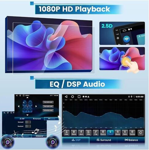Car Stereo Radio for Nissan Rogue 2008-2013, GPS Navi Head Unit 2 Din Radio for Carplay Android Auto 10.1inch Bluetooth DAB+ WiFi SWC DVR Split Screen Backup Camera 4+64G in Saudi Arabia