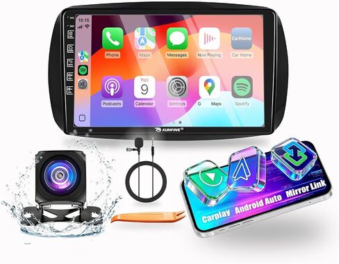 for Benz Smart Fortwo 453 2015-2020 Car CarPlay Android Auto Navigation Stereo GPS Radio Reverse Camera Display 9" IPS Touchscreen Headunit Tablet Pad Media Player Quad Core 2G+64G in Saudi Arabia