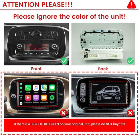 for Benz Smart Fortwo 453 2015-2020 Car CarPlay Android Auto Navigation Stereo GPS Radio Reverse Camera Display 9" IPS Touchscreen Headunit Tablet Pad Media Player Quad Core 2G+64G in Saudi Arabia