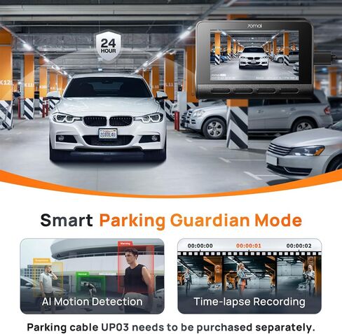 【70mai A810S+UP03】 70mai 4K Dash Cam Front and Rear, 4K+1080P Dual STARVIS 2 Car Dash Camera for Cars, 4G LTE Remote Access, AI Motion Detection, WiFi 6, 5 GPS, 24H Parking Mode, HDR Night Vision in Saudi Arabia
