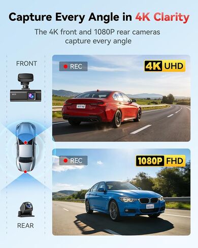 REDTIGER F7N-N Dash Cam & Acc Hardwire Kit, 5.8GHz WiFi6-Swift 20 MB/s in Saudi Arabia