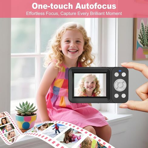 4K 64MP Digital Camera Point and Shoot, 18X Zoom, Black | Rechargeable Compact Camera with 64GB SD Card & 2 Batteries, Great Gift for Kids Teens Adults in Saudi Arabia