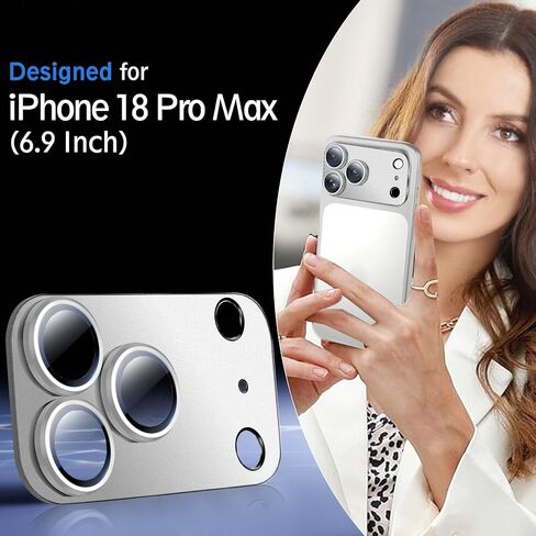 SiHPuoy Camera Lens Protector for iPhone 18 Pro Max, Tempered Glass,Silver in Kuwait