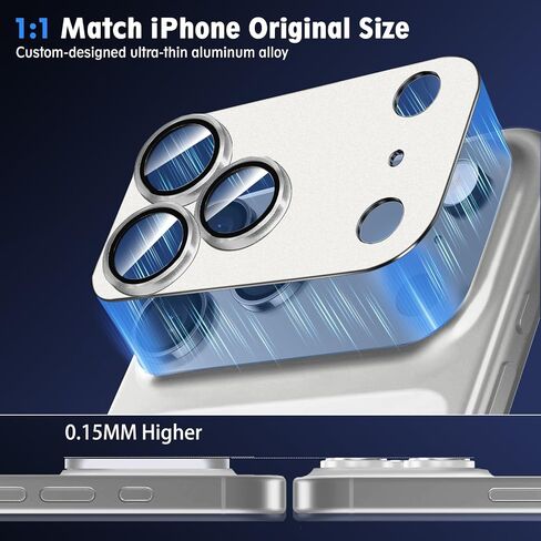 SiHPuoy Camera Lens Protector for iPhone 18 Pro Max, Tempered Glass,Silver in Kuwait