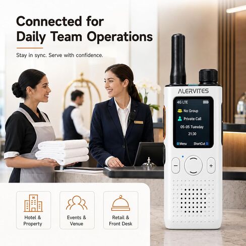 AT-1 LTE PoC Walkie Talkies for Hospitality Teams, White, 2 Pack in Saudi Arabia
