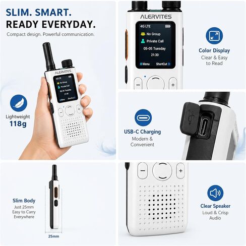 AT-1 LTE PoC Walkie Talkies for Hospitality Teams, White, 2 Pack in Saudi Arabia