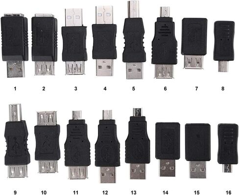 مجموعة محولات USB مكونة من 16 قطعة، مجموعة محولات متعددة الاستخدامات in Kuwait