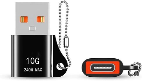 USB to USB C Adapter with Keychain for Fast Charging and Data (Silver) in Saudi Arabia