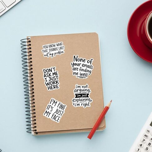 10 Pcs Funny Sarcastic Work Quote Stickers Office Humor Vinyl Pack in Saudi Arabia