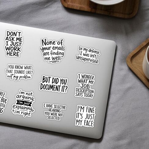 10 Pcs Funny Sarcastic Work Quote Stickers Office Humor Vinyl Pack in Saudi Arabia