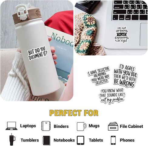 10 Pcs Funny Sarcastic Work Quote Stickers Office Humor Vinyl Pack in Saudi Arabia