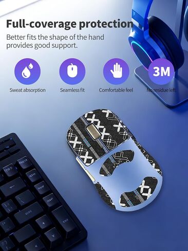 Anti-Slip Mouse Grip Tape for Pulsar X2N Crazylight Mouse – ZBAGUG Sweat-Proof Soft-Touch Grip Stickers for Enhanced Control & Comfort, Scratch-Resistant Removable Non-Residue Skin, Black. in Saudi Arabia