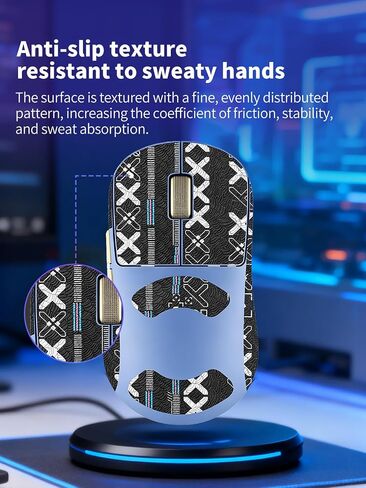 Anti-Slip Mouse Grip Tape for Pulsar X2N Crazylight Mouse – ZBAGUG Sweat-Proof Soft-Touch Grip Stickers for Enhanced Control & Comfort, Scratch-Resistant Removable Non-Residue Skin, Black. in Saudi Arabia