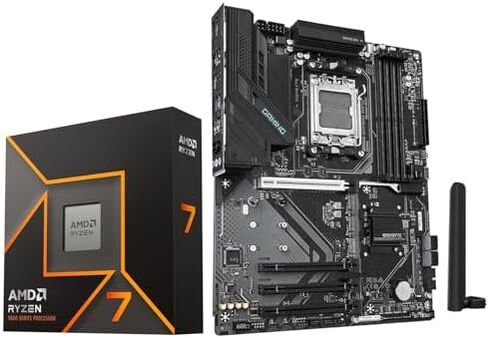 Micro Center CPU Motherboard Memory Combo: AMD Ryzen 7 9700X CPU Processor + GIGABYTE B850 Gaming WIFI6 Motherboard + KLEVV Bolt V DDR5 32GB (2x16GB) 6400MHz CL30 Ram Memory White in Saudi Arabia