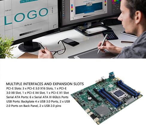 Server Motherboard, LGA 2011 with DDR3 8 Slots 128GB, III, PCIe 3.0 x16, for E5-2600 V2 in Saudi Arabia