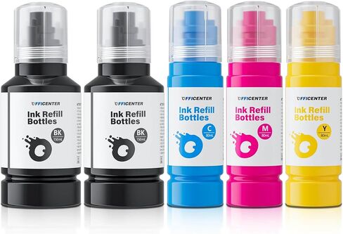 OFFICENTER Compatible Ink Refill Bottles for ET2760 ET-4760 ET2750 ET-3760 ET-2850 ET-15000 ST-4000 ST-2000 ET-3710 ET-3850 ET-3750 ET-4850 ET-3830 ET4750 ET2700 ST3000 ET3700 Printer(2BK C M Y) in Saudi Arabia