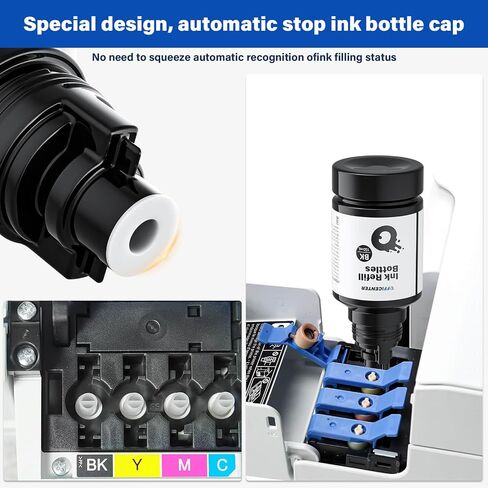 OFFICENTER Compatible Ink Refill Bottles for ET2760 ET-4760 ET2750 ET-3760 ET-2850 ET-15000 ST-4000 ST-2000 ET-3710 ET-3850 ET-3750 ET-4850 ET-3830 ET4750 ET2700 ST3000 ET3700 Printer(2BK C M Y) in Saudi Arabia